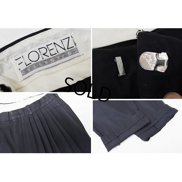 画像2: ビンテージ【FLORENZI】【7タックスラックス】【黒】【7タックパンツ】【W29程度】 