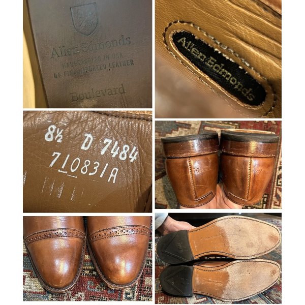 画像2: 【USA製】【アレンエドモンズ】【Allen Edmonds】ライトブラウン【ストレートチップ】【8 1/2D】【26.5cm程度】 