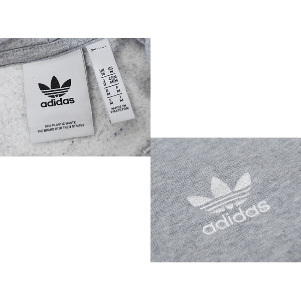 画像2: 【ビンテージ】【アディダス】adidas【胸ロゴ刺繍】【グレー】パーカー【サイズＭ】 