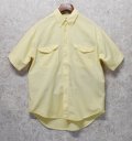 【ビンテージ】【DOCKERS】ドッカーズ【胸フラップ刺繍】【黄色】【ロゴ入り】【ボタンダウン半袖シャツ】【サイズM】 