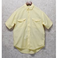 【ビンテージ】【DOCKERS】ドッカーズ【胸フラップ刺繍】【黄色】【ロゴ入り】【ボタンダウン半袖シャツ】【サイズM】 