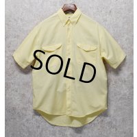 【ビンテージ】【DOCKERS】ドッカーズ【胸フラップ刺繍】【黄色】【ロゴ入り】【ボタンダウン半袖シャツ】【サイズM】 