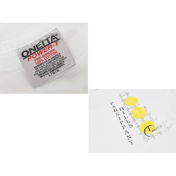 画像2: 90's ビンテージ【ONEITA】オニータ【PARSIPPANY HILLS TENNIS】テニス【白】 Tシャツ 【サイズL】 