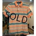 ビンテージ【ラルフローレン】 【POLO ralph lauren】【オレンジｘ緑】【ボーダー】【ポロシャツ】 【サイズＭ】  