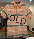 ビンテージ【ラルフローレン】 【POLO ralph lauren】【オレンジｘ緑】【ボーダー】【ポロシャツ】 【サイズＭ】  