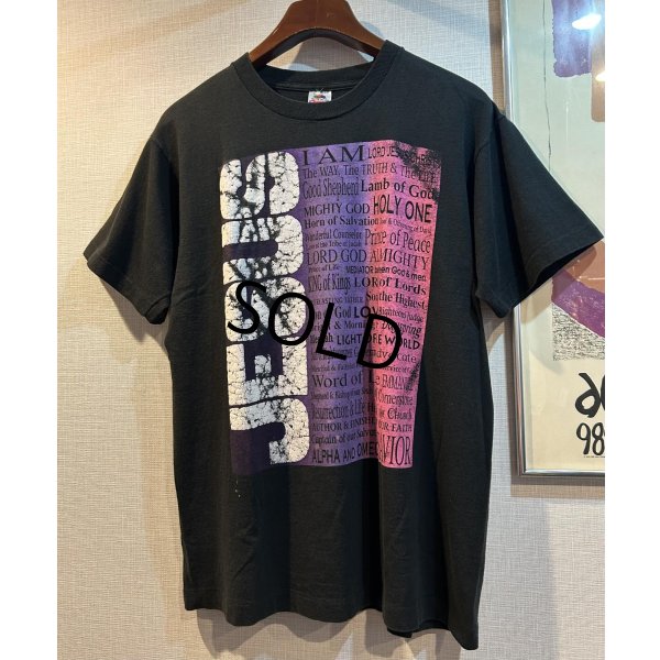画像1: 90's【USA製】ビンテージ【フルーツオブザルーム】FRUIT OF THE LOOM【JESUS】【黒】【Ｔシャツ】【サイズL】 