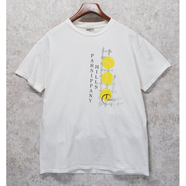 画像1: 90's ビンテージ【ONEITA】オニータ【PARSIPPANY HILLS TENNIS】テニス【白】 Tシャツ 【サイズL】 