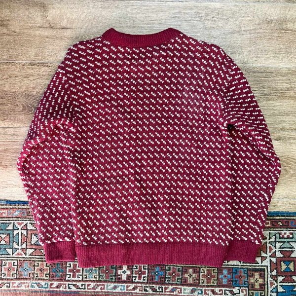 画像3: ビンテージ【ノルウェー製】【L.L.Bean】エルエルビーン【エンジｘ白】【バーズアイ】【セーター】【レディース古着】【サイズＷ－Ｍ】 