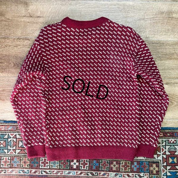 画像3: ビンテージ【ノルウェー製】【L.L.Bean】エルエルビーン【エンジｘ白】【バーズアイ】【セーター】【レディース古着】【サイズＷ－Ｍ】 