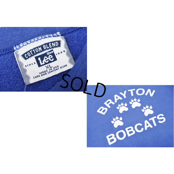 画像2: 90's【USA製】【ビンテージ】【Lee】リー【BRAYTON BOBCATS】【青】【スウェット】【サイズＸＬ】 