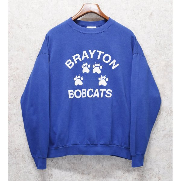 画像1: 90's【USA製】【ビンテージ】【Lee】リー【BRAYTON BOBCATS】【青】【スウェット】【サイズＸＬ】 