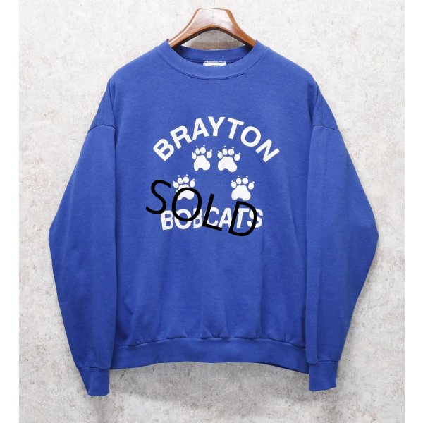 画像1: 90's【USA製】【ビンテージ】【Lee】リー【BRAYTON BOBCATS】【青】【スウェット】【サイズＸＬ】 