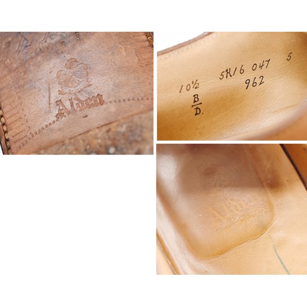 画像2: 【ビンテージ】【オールデン】alden【Uチップ】【Ｕチップ】ブラウン【レザーシューズ】【10 1/2】【28.5cm程度】 