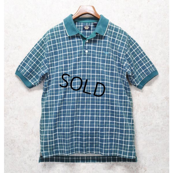 画像1: 【ビンテージ】【DOCKERS】ドッカーズ【リーバイス】【緑×黄色チェック】【ボタンダウン半袖シャツ】【ポロシャツ】【サイズＭ】 