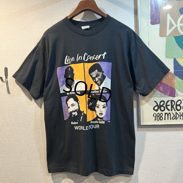 画像1: 90’s ビンテージ【GLOBAL BASIC】 ジャズ ワールドツアー【Will Downing】【Jonathan Butler】【Najee】【Angela Bofill】【黒】Tシャツ【サイズXL程度】 