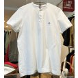 画像1: ビンテージ【ブルックスブラザーズ】Brooks Brothers【胸ロゴ入り】【鹿の子コットン】【白】【ヘンリーネックコットンTシャツ】【サイズL】<br> (1)