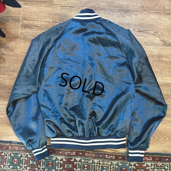 画像3: 【USA製】【ビンテージ】【AUBURN sportswear】【紺】ナイロンスナップブルゾン【サテンジャケット】【サイズＬ】 