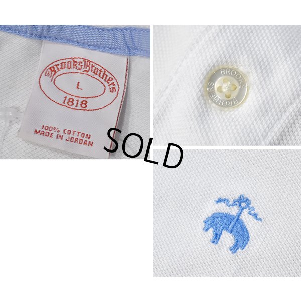 画像2: ビンテージ【ブルックスブラザーズ】Brooks Brothers【胸ロゴ入り】【鹿の子コットン】【白】【ヘンリーネックコットンTシャツ】【サイズL】 