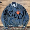 【USA製】【ビンテージ】【AUBURN sportswear】【紺】ナイロンスナップブルゾン【サテンジャケット】【サイズＬ】 