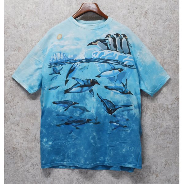 画像1: 【ビンテージ】【リキットブルー】【総柄】【タイダイTシャツ】【海】【ペンギン】Ｔシャツ【サイズXL】