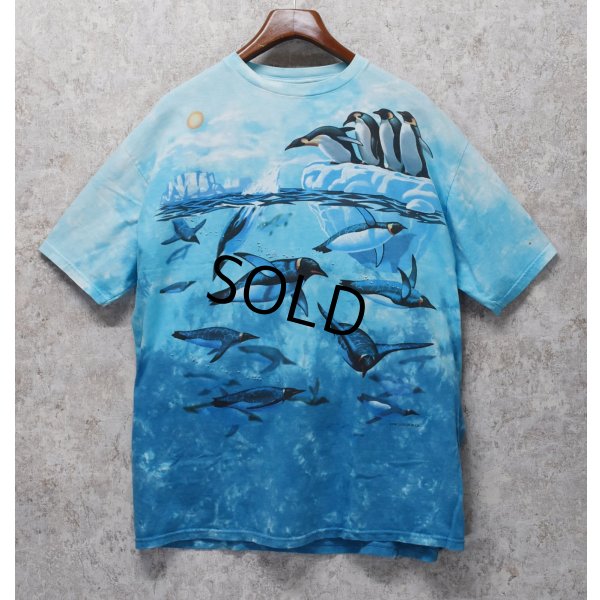 画像1: 【ビンテージ】【リキットブルー】【総柄】【タイダイTシャツ】【海】【ペンギン】Ｔシャツ【サイズXL】