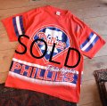 90’s USA製 ビンテージ【MLB】【PHILLIES】フィーリーズ【赤】Tシャツ【サイズL】 