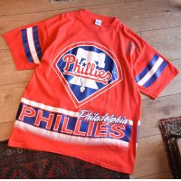 90’s USA製 ビンテージ【MLB】【PHILLIES】フィーリーズ【赤】Tシャツ【サイズL】 