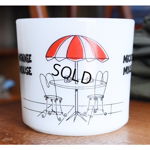 画像3: 【Fire King】【ファイヤーキング】【MiCKEY MOUSE】ミッキーマウス【MiNNiE MOUSE】ミニーマウス【パラソル】【ショートマグカップ】ミルクガラス 