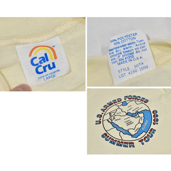 画像2: 【デッドストック】90's【USA製】【ビンテージ】【U.S.ARMED FORCES】【米軍サマーツアー】ベージュ【Tシャツ】【サイズL】 