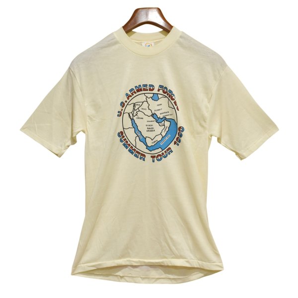 画像1: 【デッドストック】90's【USA製】【ビンテージ】【U.S.ARMED FORCES】【米軍サマーツアー】ベージュ【Tシャツ】【サイズL】 