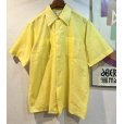 画像1: 【ビンテージ】【Hathaway Shirts】【LORD&TAYLOR】【ハサウェイ】【黄色】【無地】ポリコットン【半袖シャツ】サイズL<br> (1)