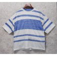 画像1: ビンテージ【PERMIT】【白×青ライン】【フェイクレイヤード】【Tシャツ】【サイズＭ】<br> (1)