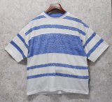 ビンテージ【PERMIT】【白×青ライン】【フェイクレイヤード】【Tシャツ】【サイズＭ】 