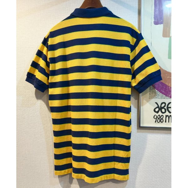 画像3: POLO ralph lauren【ラルフローレン】【紺ｘ黄色ｘ黄緑】【ボーダー柄】【ポロシャツ】【サイズＭ】 