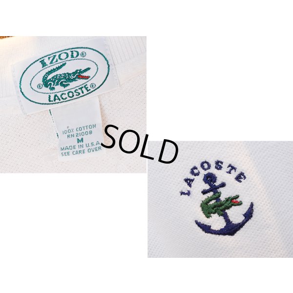画像2: USA製 ~90's【ラコステ】【LACOSTE IZOD】胸刺繍ロゴ【白】【ポロシャツ】【サイズM】 