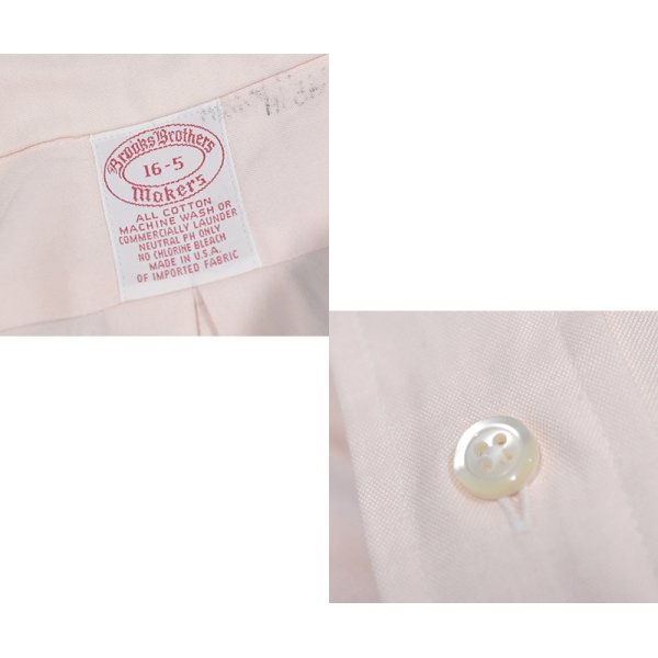 画像2: 90’s USA製【ビンテージ】【ブルックスブラザーズ】Brooks Brothers【Makers】【無地】【ピンク】【ボタンダウンシャツ】【16-5】 