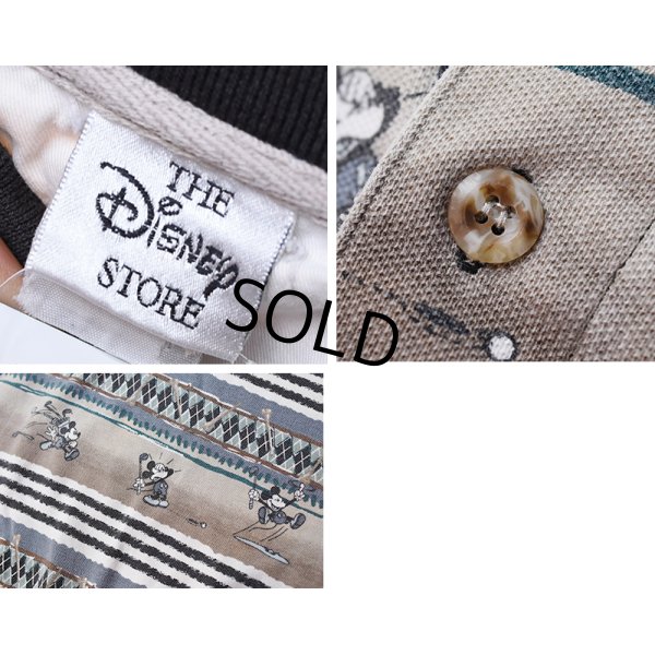 画像2: 【ビンテージ】THE Disney STORE【DISNEY】MiCKEY【ミッキーマウス】ベージュｘ黒ｘ緑【ポロシャツ】【サイズL程度】 