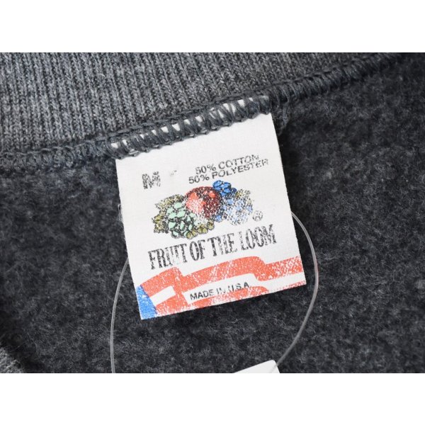 画像2: 80's【USA製】ビンテージ【FRUIT OF THE LOOM】【フルーツオブザルーム】【チャコール】無地【スウェット】【サイズＭ】 