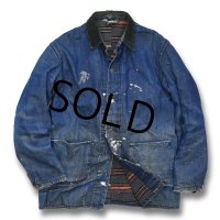 【40’s】ビンテージ【STRONG RELIABLE】ストロングリライアブル【ブランケットライナー付き】2ポケット【カーバーオール】【デニムジャケット】 