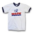 画像1: 【70's】【USA製】【ビンテージ】【チャンピオン】【Champion】【MACK TRUCK】マックトラック バックプリント付き【白ｘ青】【リンガーTシャツ】【サイズＭ】<br> (1)