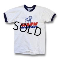 【70's】【USA製】【ビンテージ】【チャンピオン】【Champion】【MACK TRUCK】マックトラック バックプリント付き【白ｘ青】【リンガーTシャツ】【サイズＭ】 