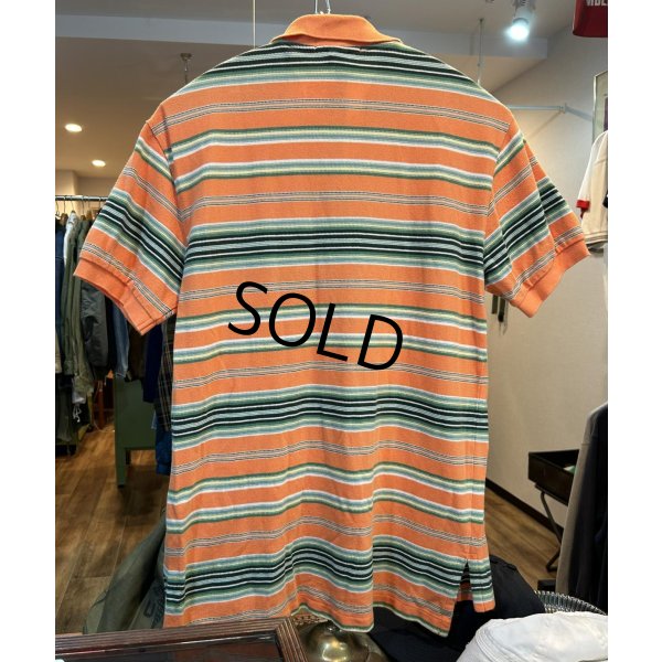 画像3: POLO ralph lauren【ラルフローレン】ビンテージ【オレンジｘ緑】【ボーダー柄】【ポロシャツ】【サイズＭ】 