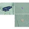 画像2: POLO RALPH LAUREN【ポロラルフローレン】【CLASSIC FIT】胸刺繡ロゴ入り【黄緑×白ストライプ】【ボタンダウンシャツ】【サイズＳ】 <br> (2)
