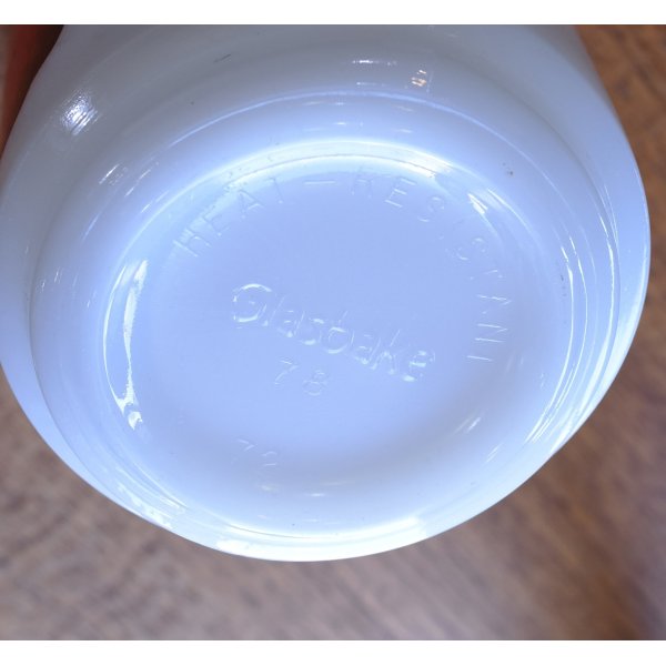 画像3: ビンテージ 【グラスベイク】Glasbake フルーツマグ【リンゴ】【ミルクガラス】マグカップ 