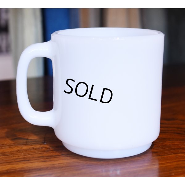 画像2: ビンテージ 【グラスベイク】Glasbake フルーツマグ【リンゴ】【ミルクガラス】マグカップ 