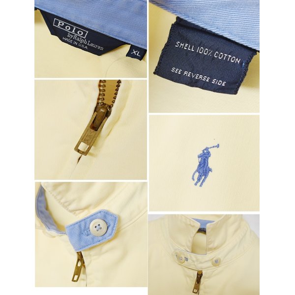画像2: 80’ｓ~【USA製】【ラルフローレン】【POLO RALPH LAUREN】ビンテージ【レモンイエロー・黄色】【コットン】【スウィングトップ】【サイズＸＬ】 