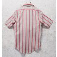 画像3: 70's~【ビンテージ】【Arrow】【赤×ピンク×黄色ストライプ】ストライプシャツ【半袖シャツ】【サイズ15 1/2】<br> (3)