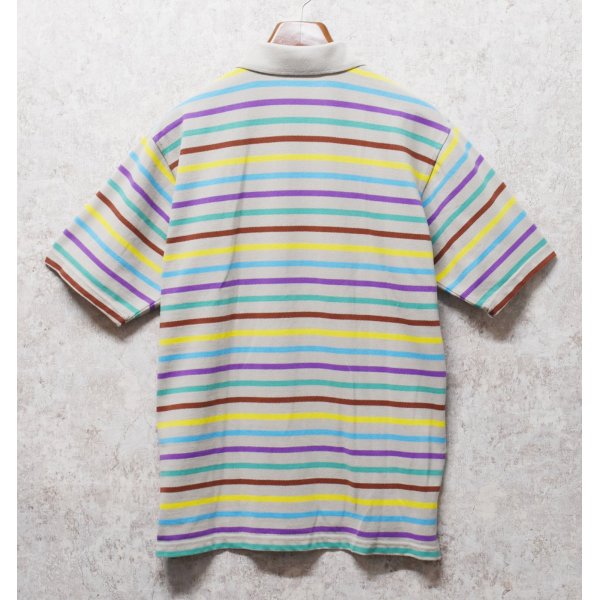 画像3: 【ラコステ】【LACOSTE】【ベージュ×黄色×水色×紫×緑×茶】ボーダー【ポロシャツ】【サイズ6】 