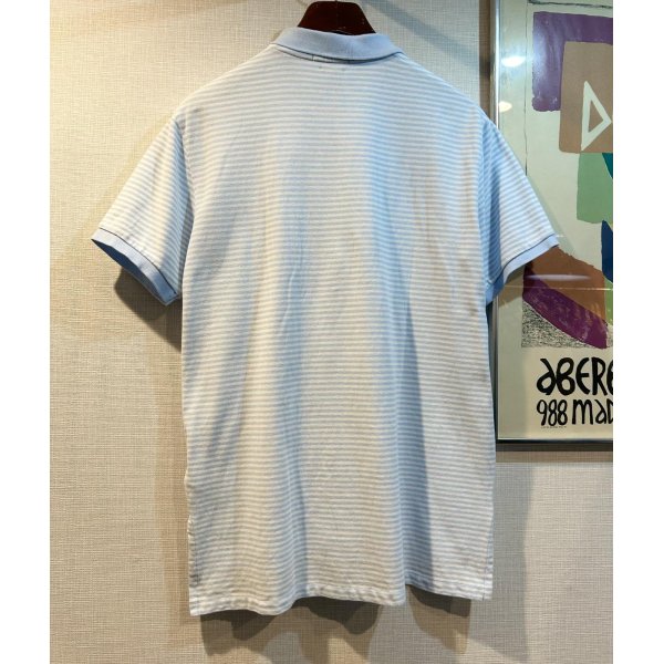 画像3: POLO ralph lauren【ラルフローレン】ビンテージ【カスタムフィット】【白ｘ水色】【ボーダー柄】【ポロシャツ】【サイズL】 