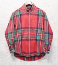 【ビンテージ】【オールドギャップ】【GAP】赤【チェック柄】【ネルシャツ】フランネルシャツ【BDシャツ】【サイズＭ】 